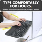 X9 Wired Ergonomic Keyboard with Cushioned Wrist Rest - Type Comfortably Longer - USB Wired Split Keyboard for Laptop, PC & Chrome Computer with 110 Ergo Keys & 5ft Cable - Image 2