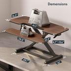 FLEXISPOT Standing Desk Converter 42" Premium Large Desk Riser for Triple Monitor, Spacious Desktop Sit Stand Workstation with Ergonomic Height Adjustment, Modern Stand Up Desk Riser, Walnut - Image 3