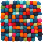 Wool Felt Woven Cup Mats Coasters Set Handmade Table Protector Cute Desk Pads by Unknown