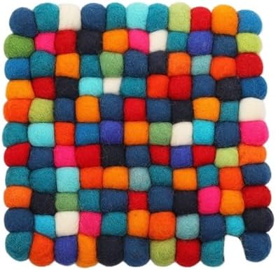 Wool Felt Woven Cup Mats Coasters Set Handmade Table Protector Cute Desk Pads by Unknown