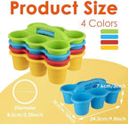 2 Pack Classroom Caddy For School,Kidsroom,Pencil Holder,Plastic Cup Caddy for Drink Delivery (Rainbow Color-4pack) - Image 5