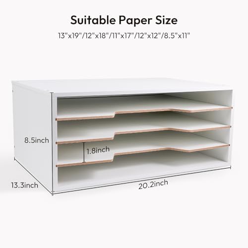 Yumkfoi 12x18 Construction Paper Organizer, 4-Tiers Paper Storage Shelf - Image 2
