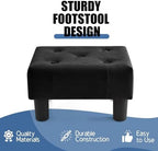 BRIAN & DANY Small Foot Stool, Velvet Foot Stools with Legs, Stable Small Footstool for Living Room, Ink Black - Image 4