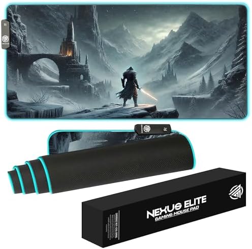 Gaming Mouse Pad - Desk Mat Gaming Mouse Pad, 90x40 Medium Extra Large Extended Big Long Huge XL XXL and XXXL RGB LED Light Mousepad for a Computer, PC Mats Mousepads Frostblade Warrior by NexusElite