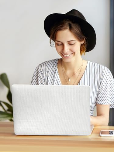 Seorsok Compatible with MacBook Pro 16inch Case 2026-2021 M5 M4 M3 M2 M1 A3429 A3428 A3403 A3186 A2780 A2485,Elegant Fabric Leather Plastic Hard Shell Case&Keyboard Cover,White Woven No Logo Cutout - Image 6