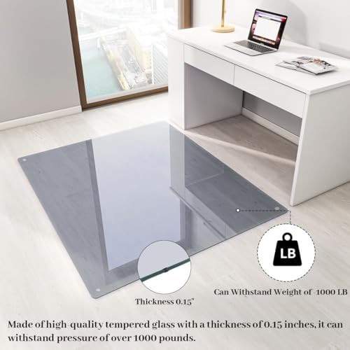 [Tempered Glass] 48" x 80" Glass Office Chair Mat for Carpet - Image 4