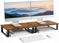 XINYAO 2 Pack Monitor Riser for Desk, Wood and Steel, 16*12*3 inch, Brown by XINYAODirect