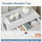 DUMOS 3 Drawer Nightstand for Bedroom, Small Night Stand Chest of Drawers - Image 5