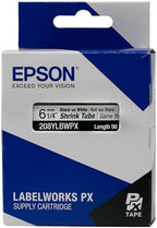 Epson LABELWORKS 208YLBWPX-5PK Heat Shrink Tube - Black on White - 6mm - Image 5