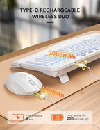 SABLUTE Wireless Keyboard and Mouse Combo, Ergonomic Wave with Wrist Rest - Image 6