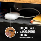COREMINDED Under Desk Storage Shelf - Carbon Steel Under Desk Tray with Cable Management, Mountable Add-On Shelf for Table & Office Desks (13" x 8" x 2.8") - Image 6