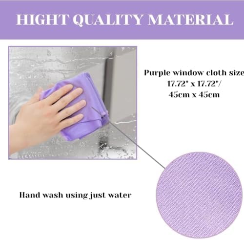 ΝοɾԝехMicrofiber Window Cleaning Cloths, Glass Cleaning Cloth for Streak-Free Windows, Mirrors, Windshield, Car & Household Cleaning - Reusable & Washable Micro Fiber Towel (Purple 4 Pack) - Image 3