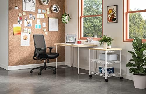 Safco Deskside Printer Stand, Printer Table for Home Office, Mobile Rolling Cart with Adjustable Shelves, White - Image 3