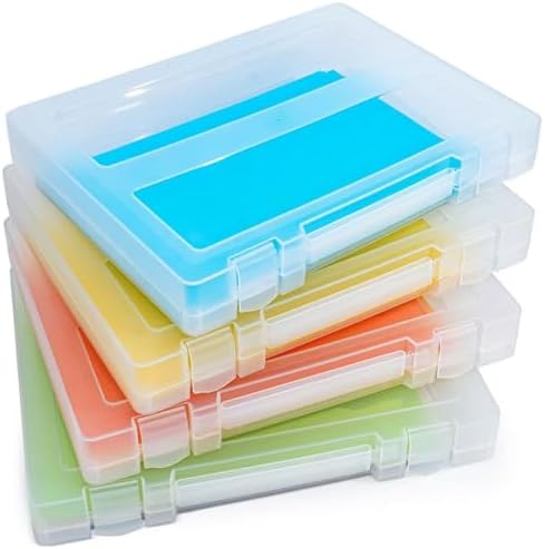 4 Pack Large A4 Paper document Box, Arts Supply Storage Organizer Box Scrapbook Storage Box Crafts Organization Boad Game Storage,Thick Plastic Scrapbook Storage Box for 8.5" x 11" Letter by Mickiewicz