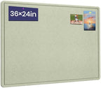 Bulletin Board 36" x 24" Felt Cork Board - Decorative Pin Board, Sage Green by Hrrtyueg