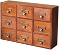 Wooden Desk Drawer Organizer, Classic Vintage Desk Organizer for Tabletop, Wood Storage Box, Desktop Organizing Cabinet with Drawers for Office Study Table(9-Drawer, Brown) by Unknown