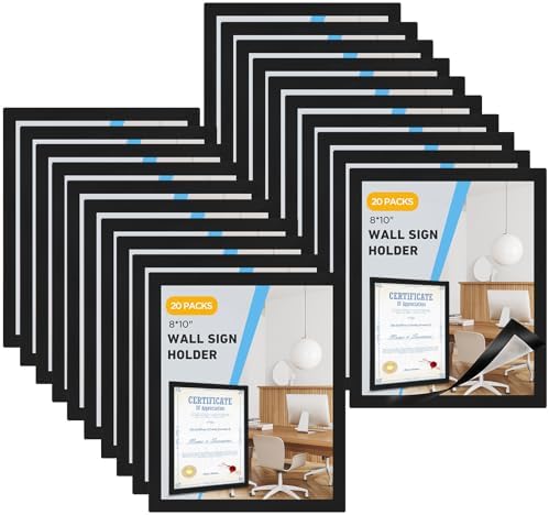 20 Pack Magnetic Sign Holder 8x10 inches with Magnetic Border by FACULX