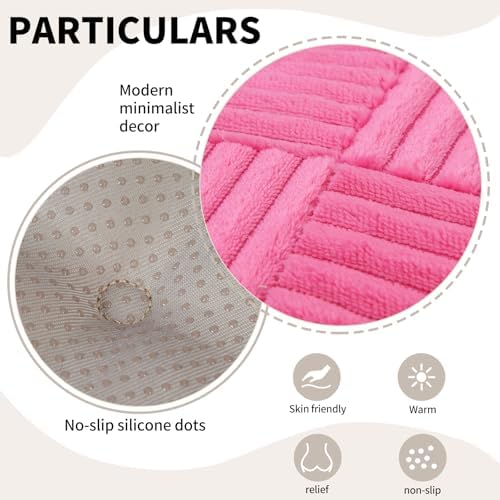 Office Stacking Chair Cushions 4 Pack, Corduroy High Density Foam Kitchen Seat Cushions with Ties, Square 17" x 17" Indoor Non-Slip Dining Chair Pads, Pink, 4pcs - Image 6