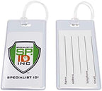 Bulk 100 Pack - Bright Backpack ID Luggage Tags for Student Identification Cards - School Name Badge Holder for Backpacks - Business Card Size with Clear Insert Window by Specialist ID (White) - Image 4