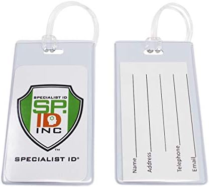 Bulk 100 Pack - Bright Backpack ID Luggage Tags for Student Identification Cards - School Name Badge Holder for Backpacks - Business Card Size with Clear Insert Window by Specialist ID (White) - Image 4
