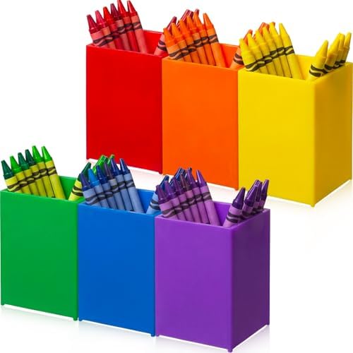Sherr 24 Pack Pencil Cups Crayon Holders Rainbow Acrylic Organizer, Bright by Sherr