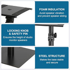 Vondynote Set of 2 Desktop Studio Monitor Speaker Stands Bookshelf Speaker Stands - Image 2