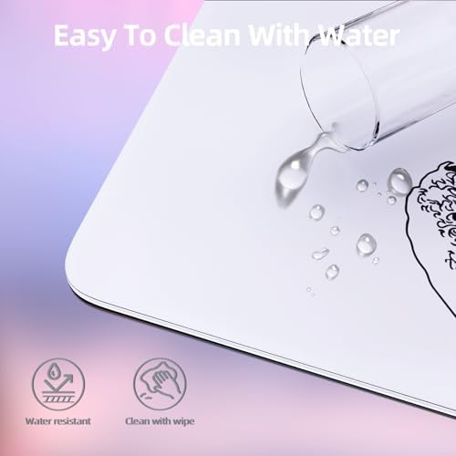 ATTACK SHARK CM05 Glass Gaming Mouse Pad,17.7x15.7 in Large Mouse Mat，Non Slip 9H Hard Mousepads,Nano-Textured Glass Surface with Improved Precision and Speed for FPS Players-Wave White - Image 6