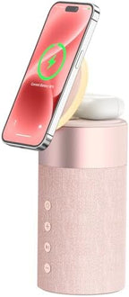 Bluetooth Speaker, Night Light, 15W Magnetic Fast Charging for Apple, Pink by COLSURCOLORYOURLIFE