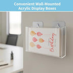 OMISTAR 4 PCS Post Card Holder Display Stand, 6.5 x 4 Inch Clear Acrylic Wall Mount Postcard Holder with Adhesive Suction Base, Mail Holder Box for Index Organizer Desk Table Home Office (4PCS) - Image 2