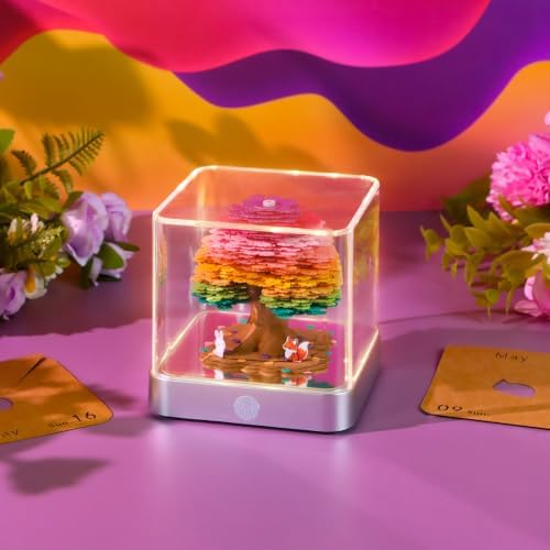 3D Memo Pad Time Piece Calendar 2027, 3D Tear-Off Art Desk Calendar 2027, Creative 3D Memo Pad Paper Art Tree House DIY Paper Carving Decoration (Rainbow Tree) - Image 5