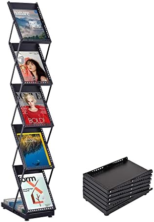 brochure display stand&Foldable Magazine Rack with 5 Pockets for Exhibition and Trade Show (67'X9.5'X14.5') by Kroey
