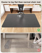 Blvornl Ultra Large Office Chair Mat for Hardwood Floor, Rolling Chair Mat for Hard Wood, Large Anti-Slip Hard Floor Protector, Heavy Duty Computer Desk Rug for Office and Home 35.4"*47.2" Black - Image 3