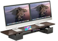 Mount-It! Extra Wide 39" Dual Monitor Stand Riser with 2 Drawers, Holds 66 lbs, Real Wood Platform, Built-In Device Slot, Removable Shelf, Home Office Desk Organizer by Mount-It