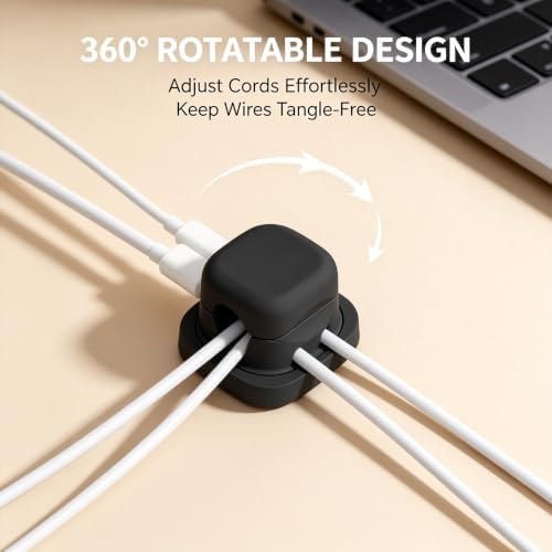 Rotatable Cord Holder for Nightstand 360° Magnetic Cable Clips - Image 3