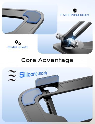 JCZT Adjustable Laptop Stand for Desk, Metal Foldable Laptop Riser, Black - Image 7