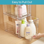 Vtopmart 2 Pack Clear Stackable Storage Drawers,9.7" High Plastic Organizers Bins for Skincare, Bathroom Supplies,Ideal for Cabinet,Undersink,Vanity,Kitchen,Pantry Organization - Image 6
