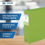 Premium Economy 3-Ring Binder, Spine Label, 2" Round Rings, Lime Green, 6Pk - Image 4