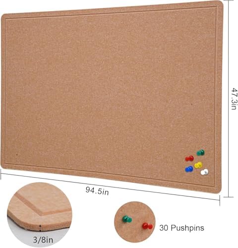 Extra Large Bulletin Board 96" x 48", Felt Pin Board, Ginger Yellow - Image 3