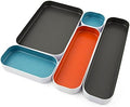 Three by Three Seattle Metal Drawer Organizer Tray Set, 5-Pc, 1" (Gray Mix) by ThreebyThreeSeattle