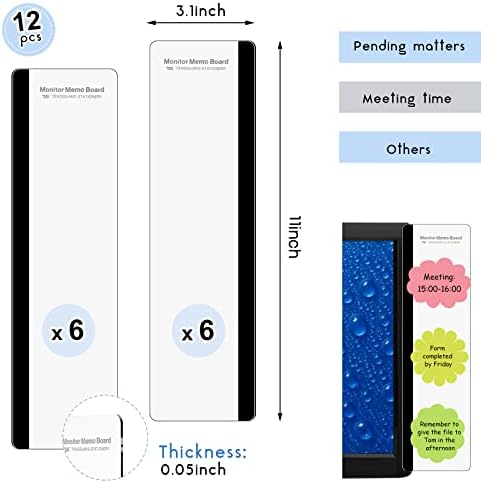 Zonon 12 Pieces Monitor Memo Board for Computer Transparent Acrylic - Image 2