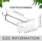 Thyle 100 Pcs Metal Scan Hook with Label Holder for 1/8" to 1/4" Pegboard, Peg Board Hooks with Price Tag, Pegboard Wall Accessories for Home Garage Retail Display Supplies (6 Inch) - Image 2