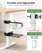 Under Desk PC Mount for Standing Desk, Clamp-On Desk Leg Computer Mount - Image 2