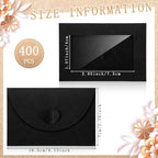 Uiifan 400 Pcs Window Gift Card Envelopes 4x2.8 Inch,Black - Image 2