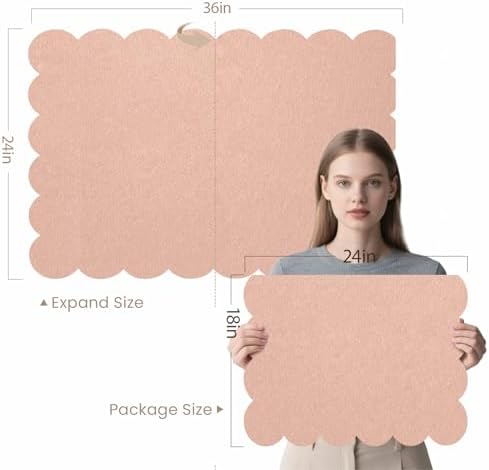 Scalloped Bulletin Board 36x24 inches, Decorative Felt Pin Board for Wall - Image 2