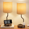 Fenmzee Bedside Lamps for Bedroom Set - 18" Beige Table Lamp for Nightstand by Fenmzeelighting