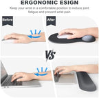 4-in-1 Large Gaming Mouse Pad, Keyboard Wrist Rest Pad & Wrist Support Mousepad Set, Extended Desk Pad Waterproof Desk Mat Protector for Home Office Decor Study Game 35.4×15.7 Inches Big I Black - Image 4