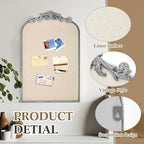 Wonderjune Linen Display Pinboard, Arch, 19" X 31", Silver - Image 3