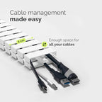 VALU Under Desk Cable Organizer, 49in - White, with Magnet - Image 3