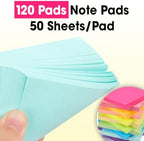 120 Pads Sticky Notes 3x3, Self-Stick Pads Bulk Bright Colors, School Supplies, Office Products, 50 Sheet/Pad - Image 4