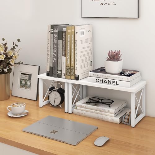 ELITEROO Wooden Desktop Shelf, Freestanding Small Bookshelf Organizers - Image 7